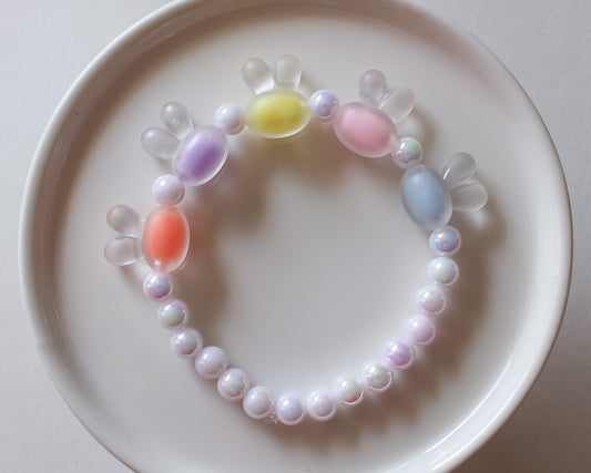 Iridescent Bunny Bracelet | Acrylic Beads | Munchkin's Collection