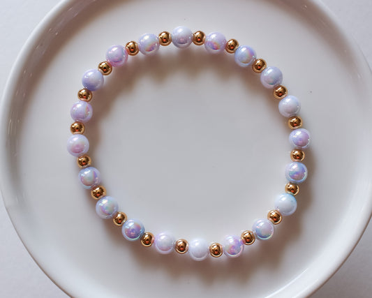 Iridescent Spring Bracelets | Sky Acrylic Beads | Munchkin's Collection