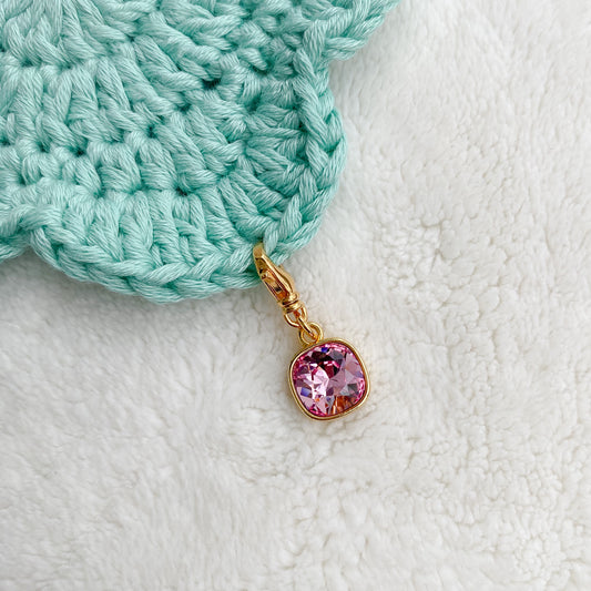 Peony Pink Crochet Knit Stitch Marker | JAN 2024