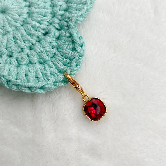 Ruby Red Crochet Knit Stitch Marker | JAN 2024