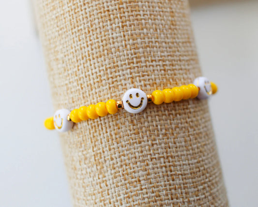 Yellow Smiley Seed Beads