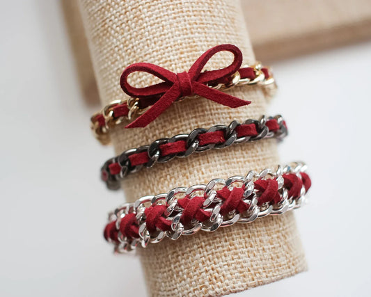 Pomegranate Suede Bracelets