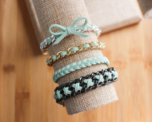Mint Green Suede Bracelets