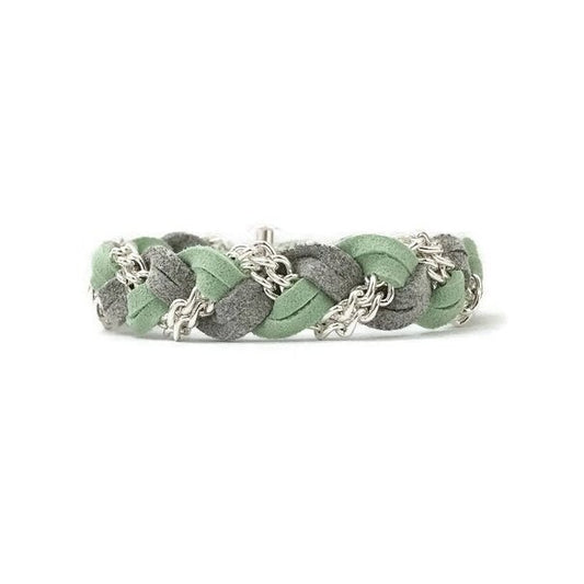 Braided Bracelet in Mint Gray