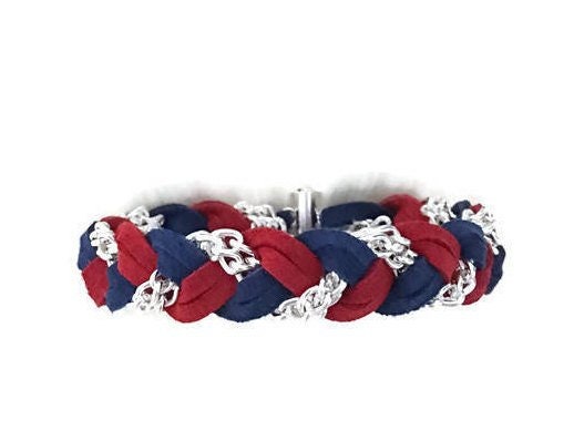 Braided Bracelet in Patriotic