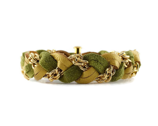 Braided Bracelet in Golden Olive