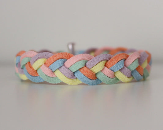 Braided Bracelet in Rainbow Pastel