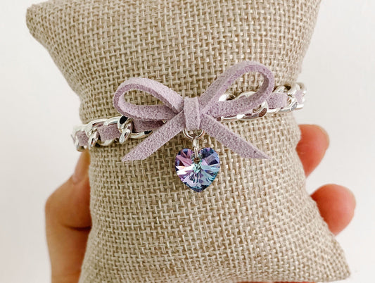 Limited Edition Bow with Heart Bracelet in Unicorn