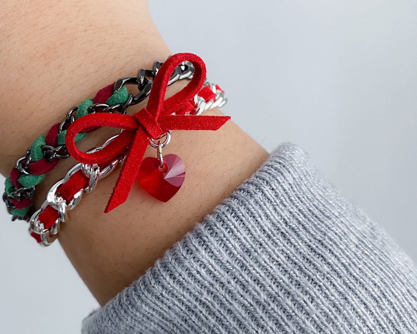 Limited Edition Scarlet Red Bow Heart Bracelet