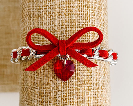 Limited Edition Scarlet Red Bow Heart Bracelet