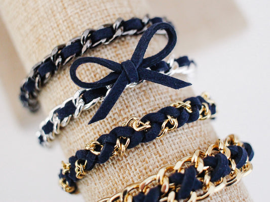 Midnight Blue Suede Bracelets