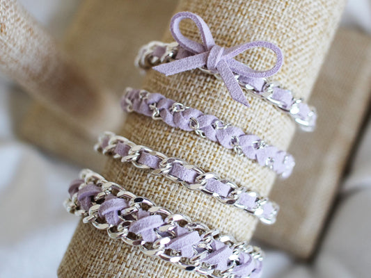 Pastel  Purple Suede Bracelets