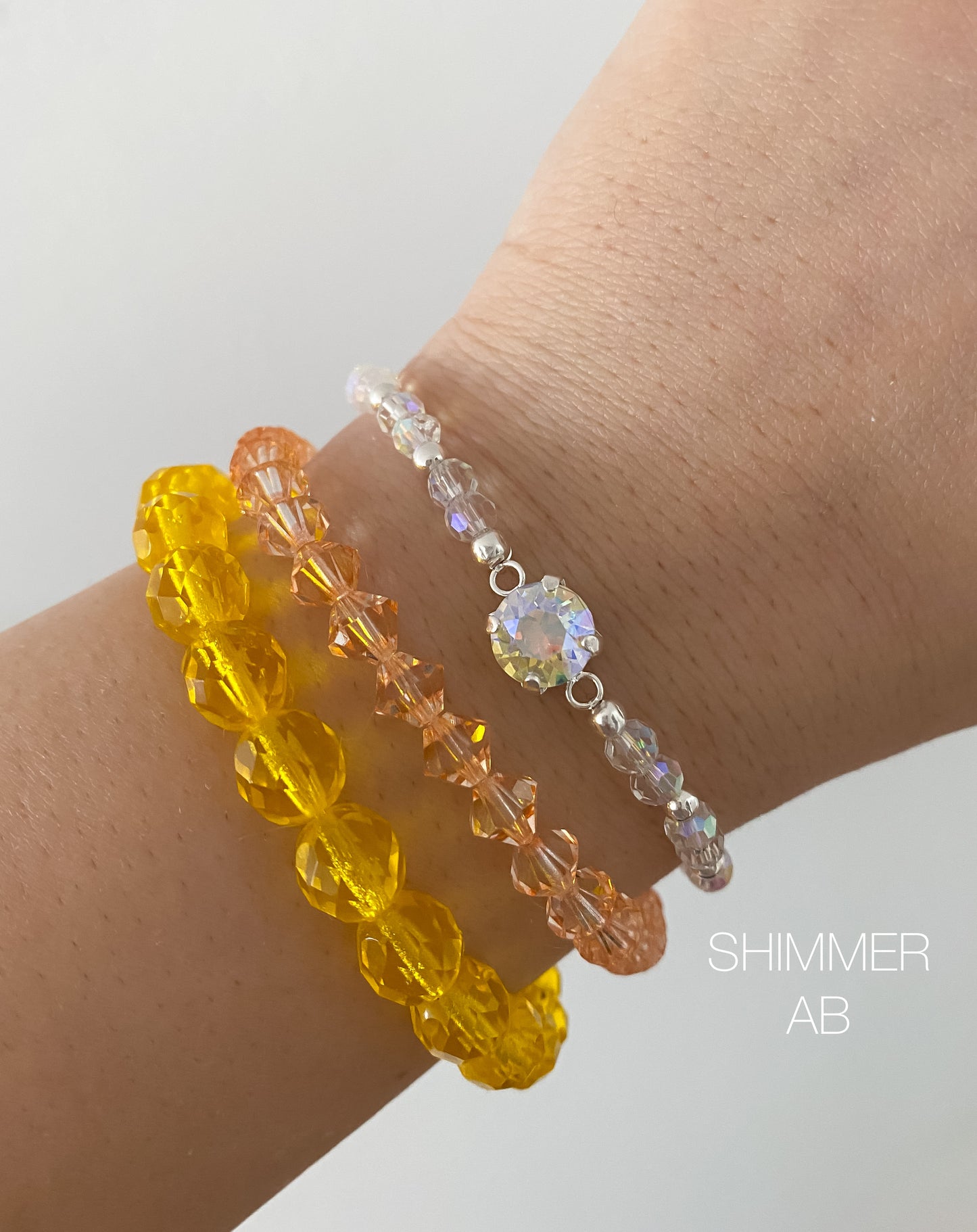 Yellows & Nude Crystal Candy Bracelets