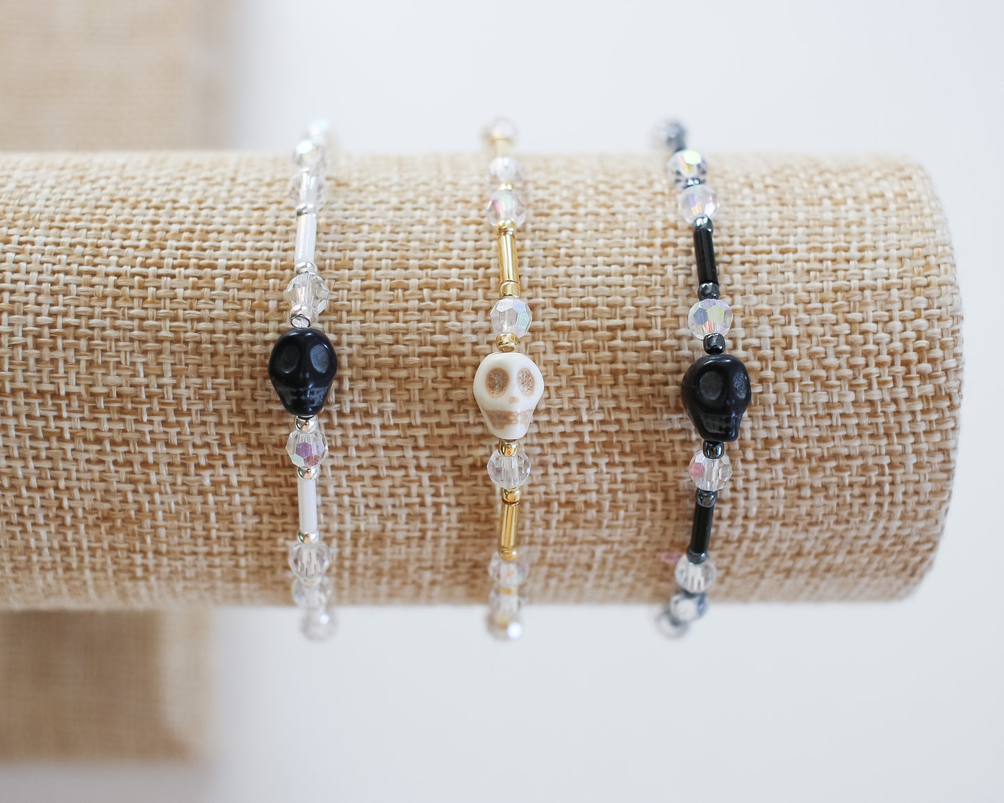 AB Crystal Skull Bracelets | BOO!