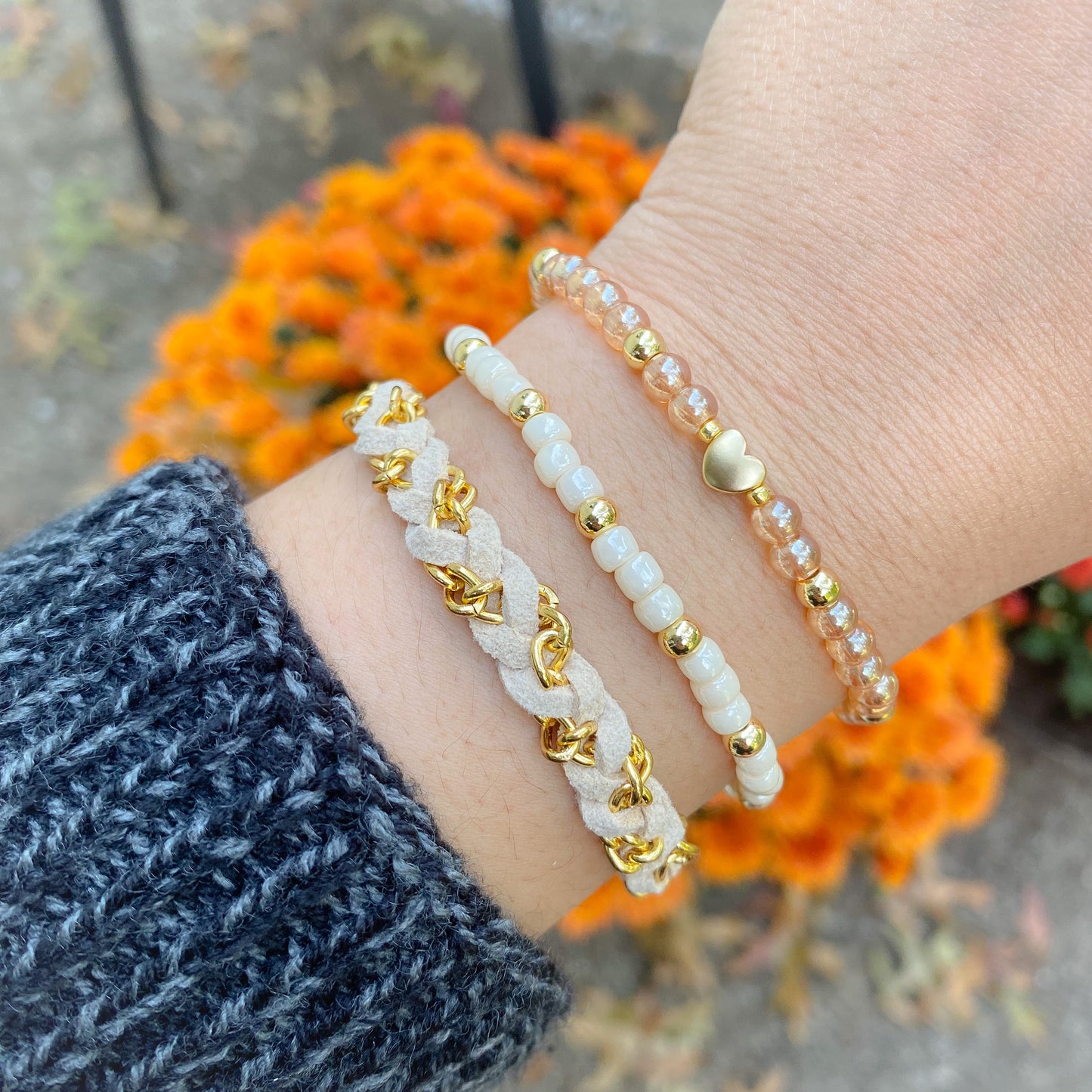 Layering Bracelets | Gold Hardware | Spooky Autumn