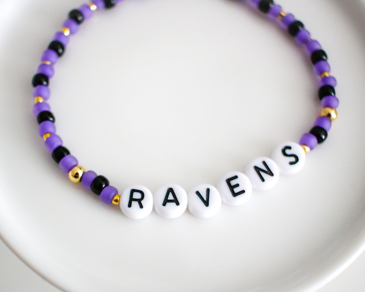 Baltimore Ravens | Football Bracelet | Sports Team Bracelet | Beaded Bracelet | Custom Team Bracelet