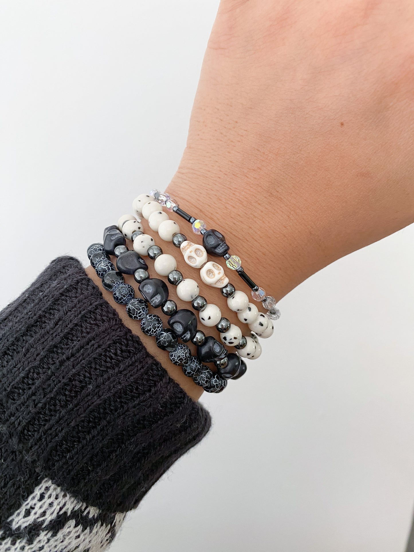 AB Crystal Skull Bracelets | BOO!