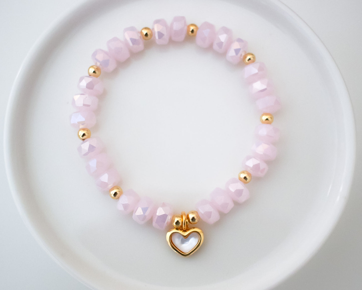 SUPER LIMITED! Mother Of Pearl Heart Bracelet | Think Pink x Breast Cancer Awareness | Style 2