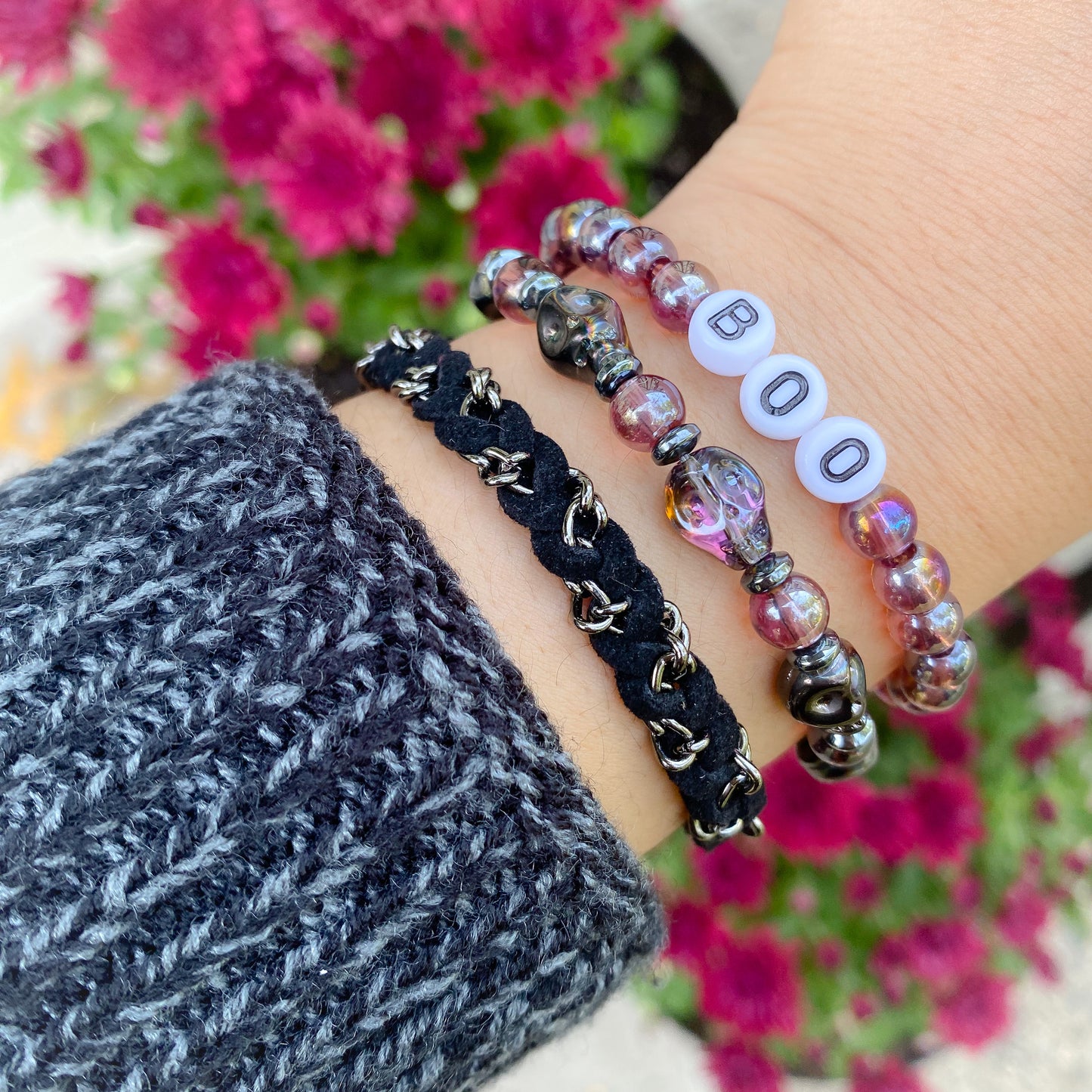 Iridescent BOO Bracelet | Spooky Autumn