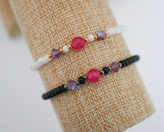 Winter Berry Seed Bead Bracelets