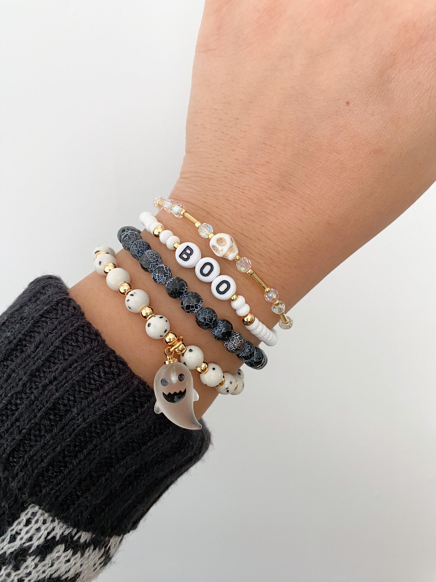 AB Crystal Skull Bracelets | BOO!