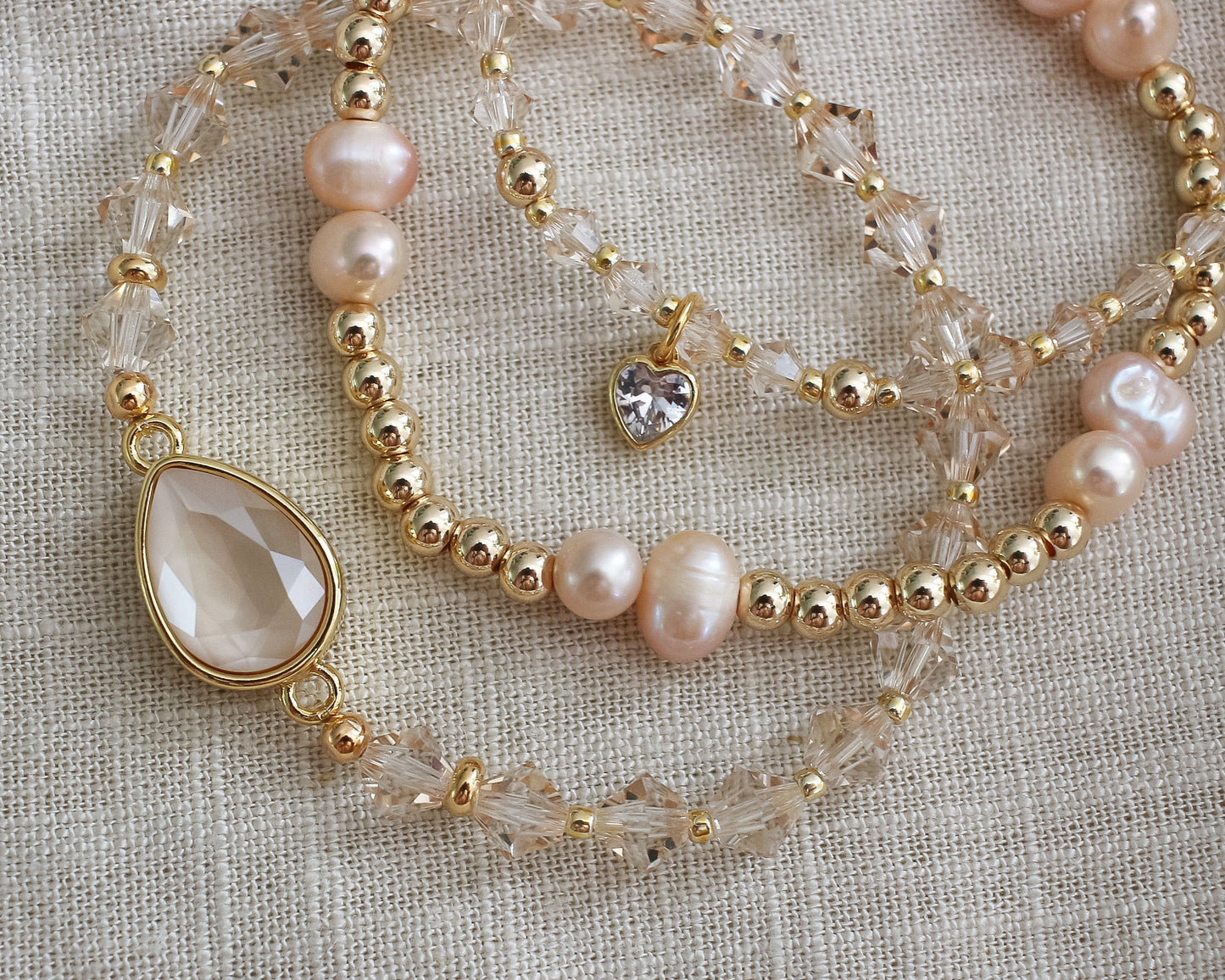 Nude Peachy Freshwater Pearl Bracelets | Your Choice of Hardware