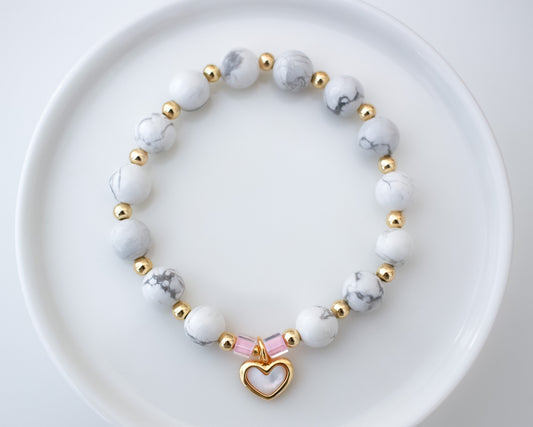 SUPER LIMITED! Mother Of Pearl Heart Bracelet | Think Pink x Breast Cancer Awareness | Style 4