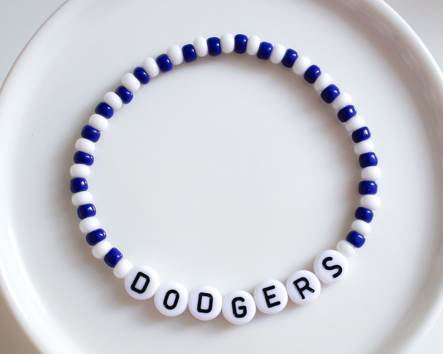 LA Dodgers | Baseball Bracelet | Sports Team Bracelet | Beaded Bracelet | Custom Team Bracelet