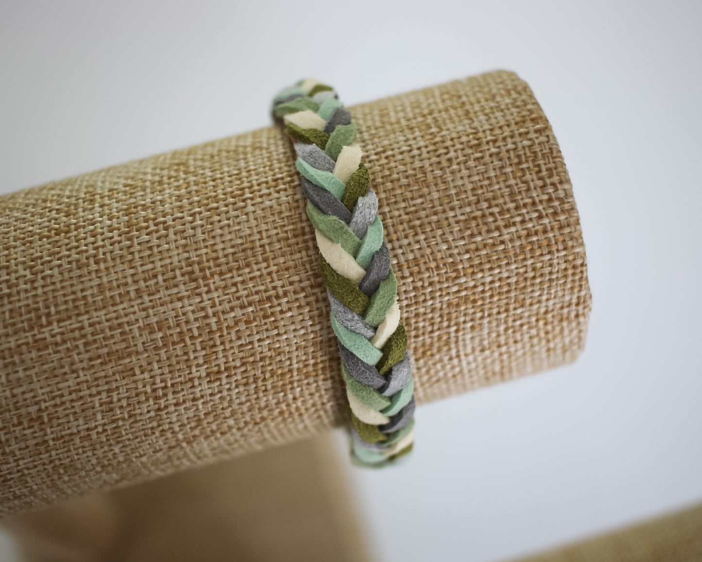 Olive/ Gray Chevron Braid