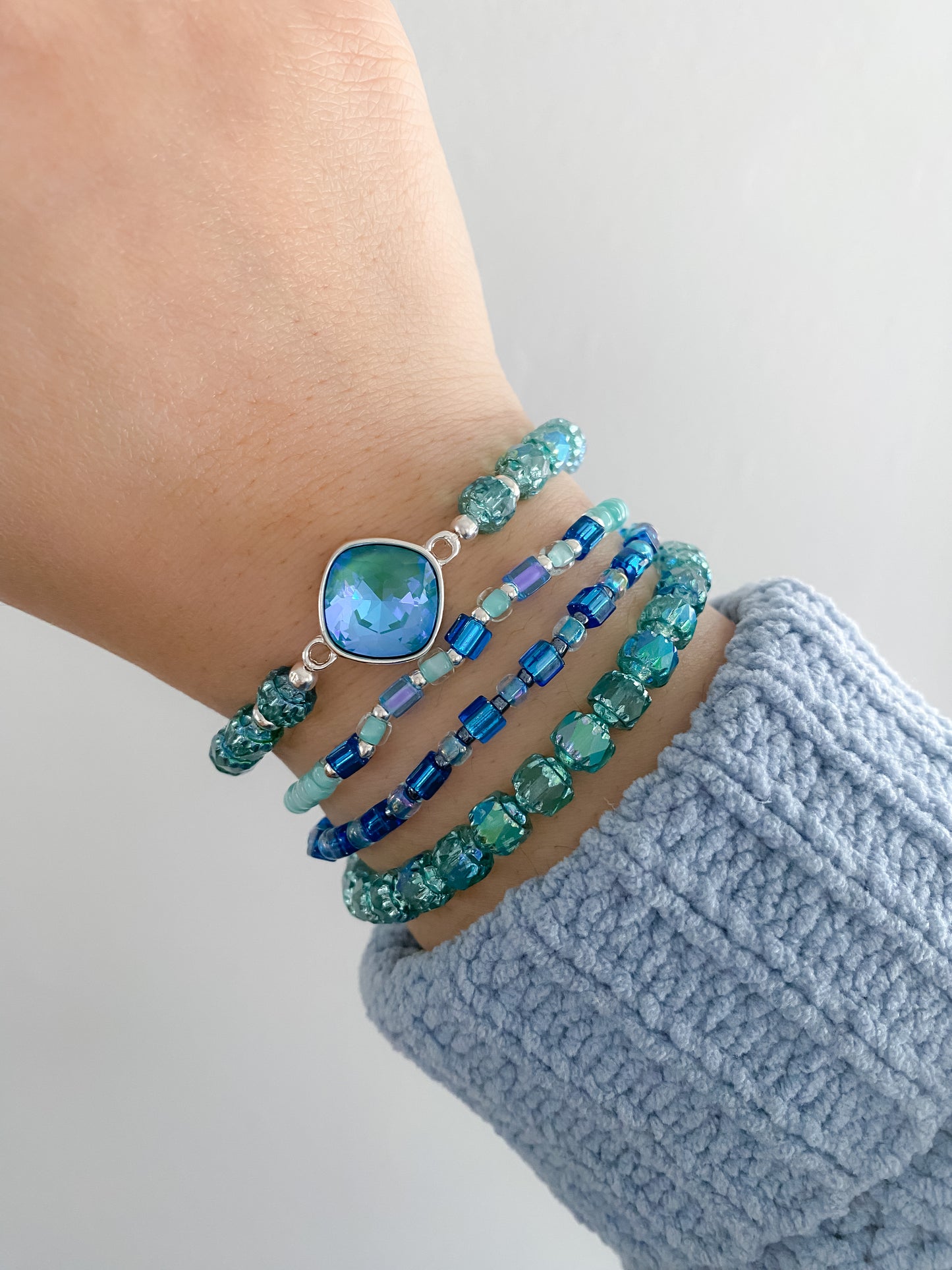 Teal AB Cathedral Bracelet