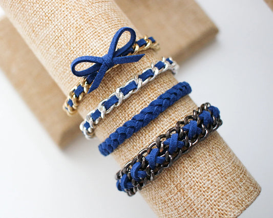 Navy Suede Bracelets