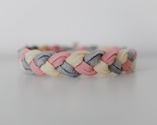 Braided Bracelet in Neutral Pink