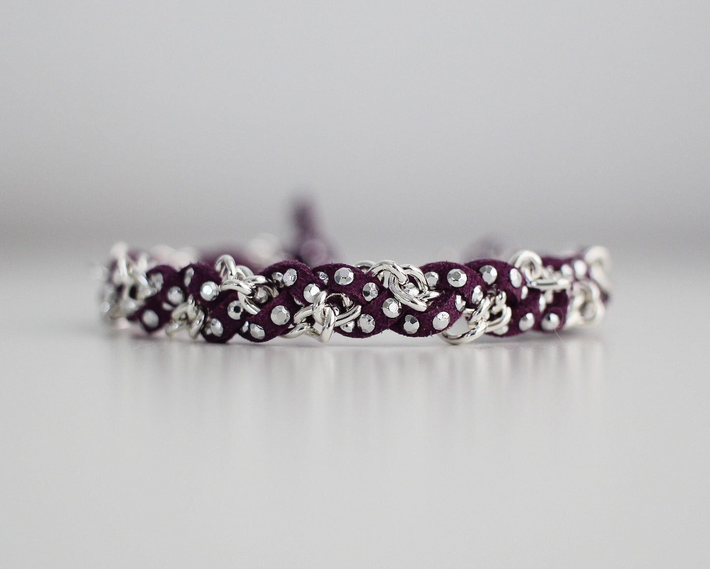 Studded Skinny Braid in Violet - skinny braid