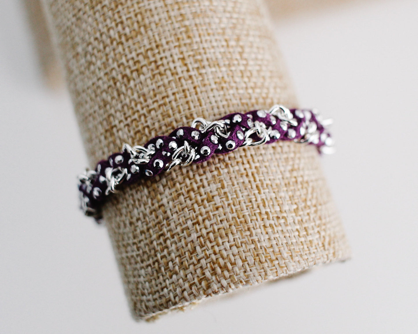 Studded Skinny Braid in Violet - skinny braid