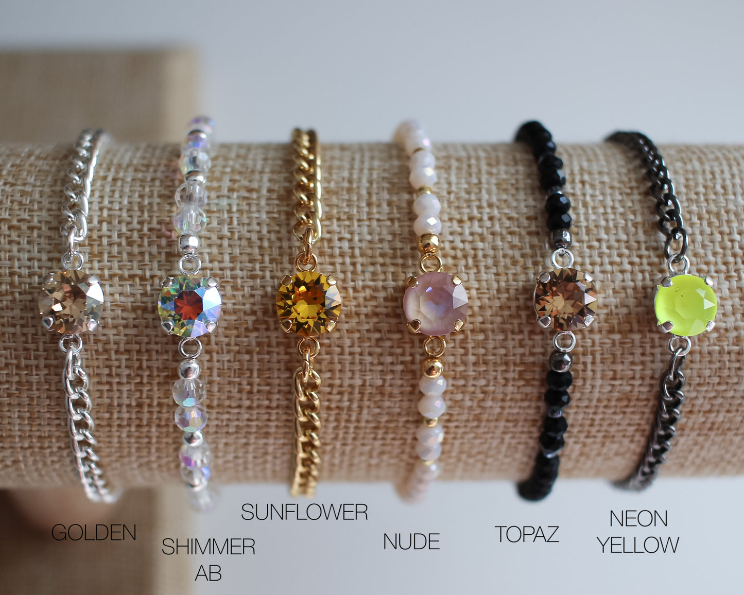 Yellows & Nude Crystal Candy Bracelets